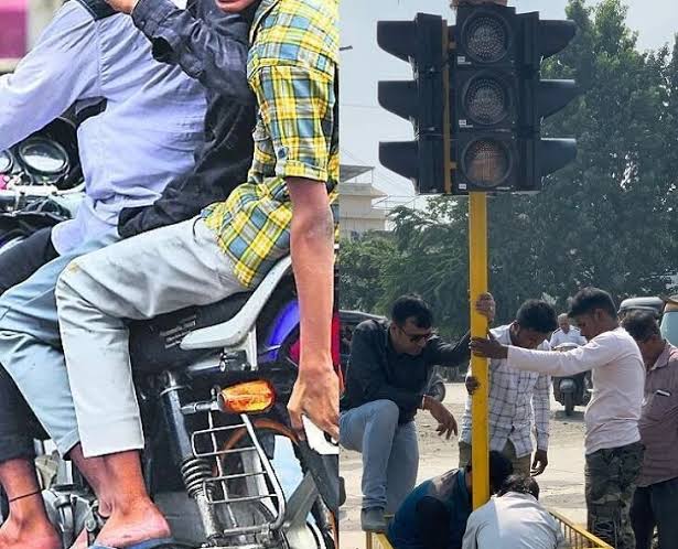 ట్రాఫిక్ పోలీసులు ఫైన్ వేశారని.. సిగ్నల్ కు కరెంట్ కట్