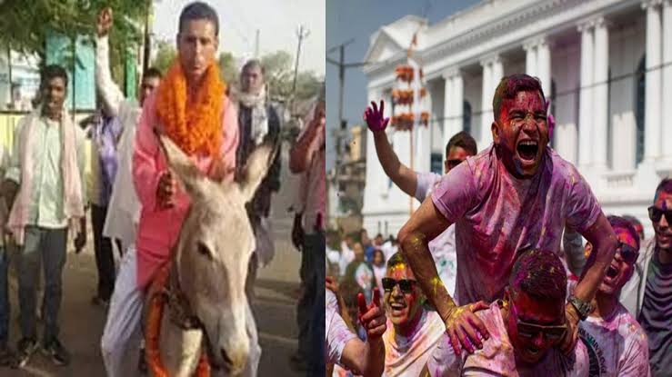 హోలీ ఆచారం: కొత్త అల్లుడిని గాడిదపై ఊరేగిస్తారు..!
