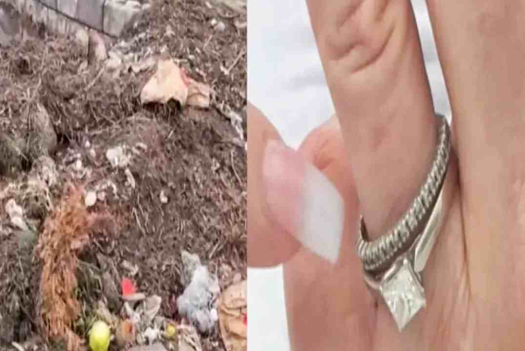 భార్య రింగు కోసం 18 టన్నుల చెత్తతో భర్త కుస్తీ