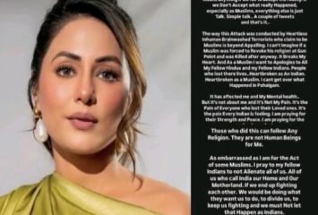 ఉగ్రదాడి: భారతీయులకు క్షమాపణలు చెప్పిన నటి